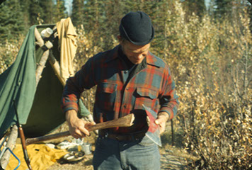 35mm Slides Transfer, 35mm Slide Caputed, 35mm Slides Restored, Man with axe, Fixing axe